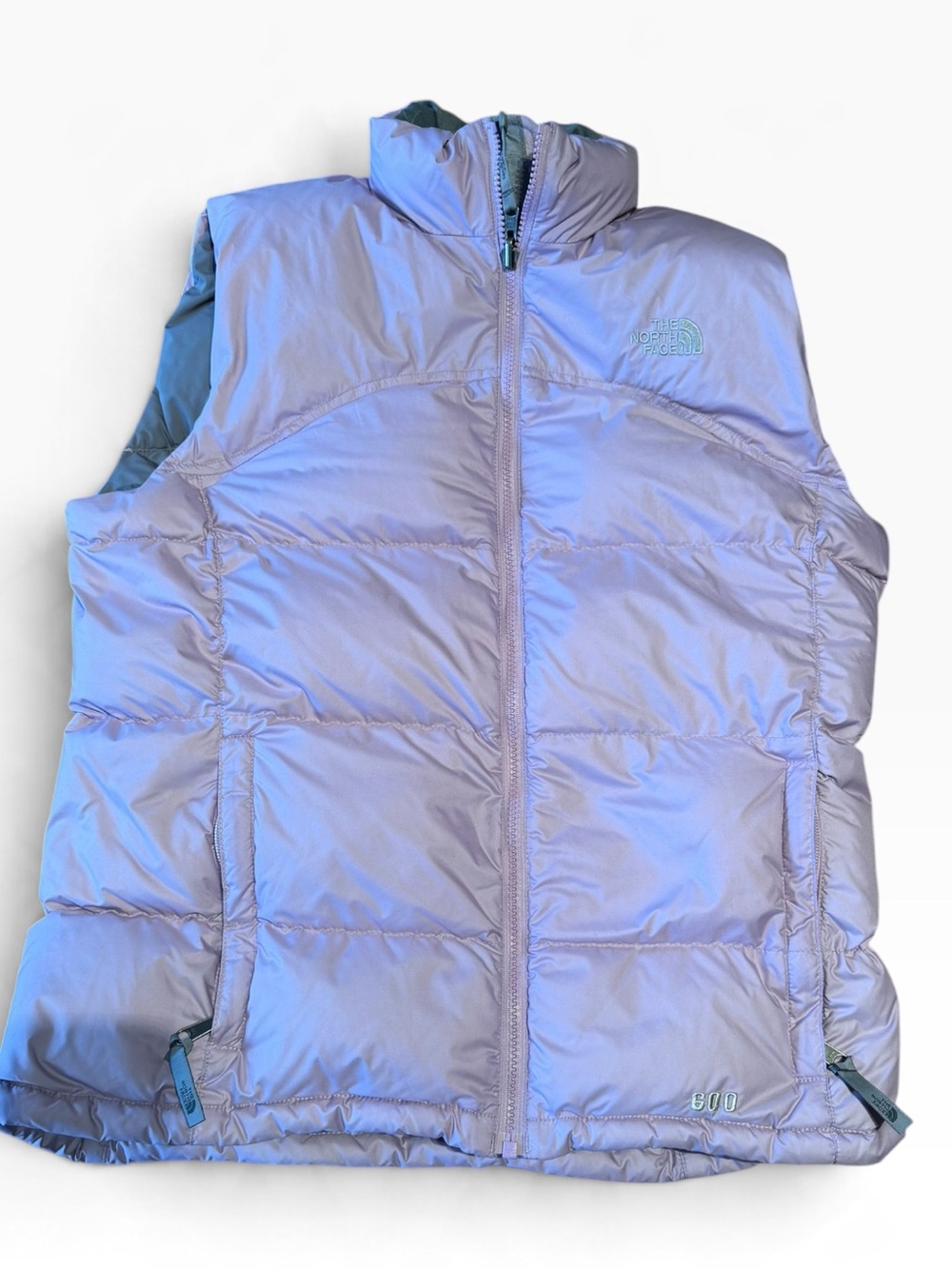 The North Face Lavender Puffer Vest with High Collar